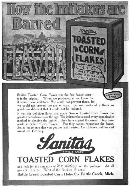 1907 Sanitas Cereal Ad