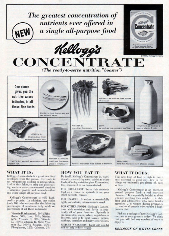 1959 Ad For Concentrate Cereal