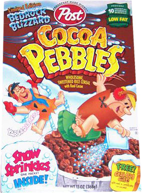 Bedrock Blizzard Cocoa Pebbles Box