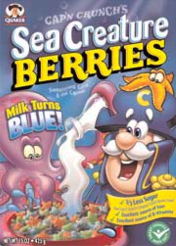 Sea Creature Berries Cereal Box