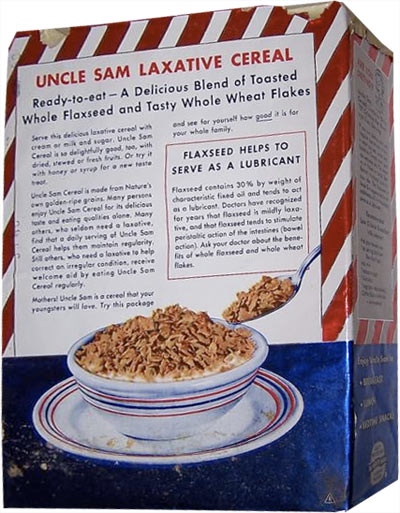 Uncle Sam Laxative Cereal - Back