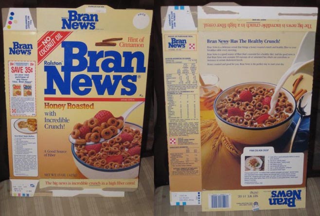 Bran News Cereal Box