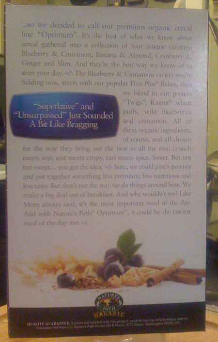 Optimum Blueberry Cinnamon Box - Back