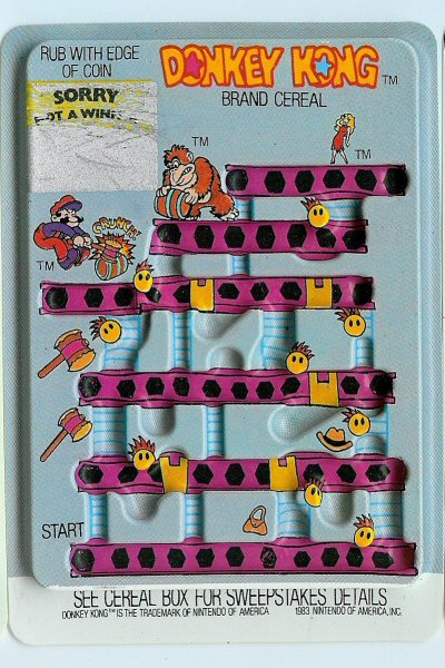 Donkey Kong Cereal Rub-Off Card 2