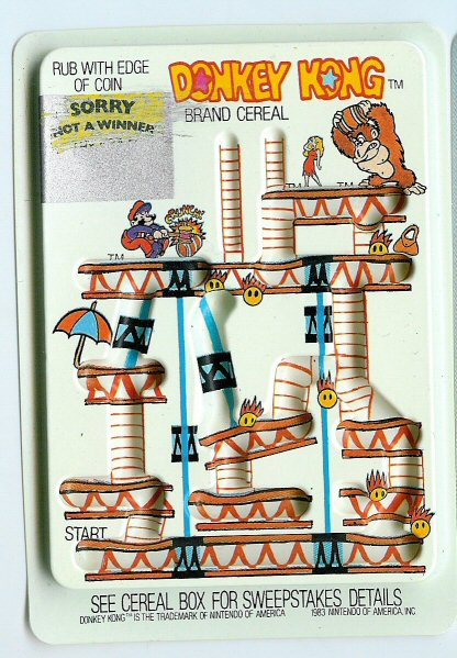 Donkey Kong Cereal Rub-Off Card 1