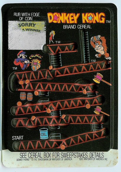 Donkey Kong Cereal Rub-Off Card 3