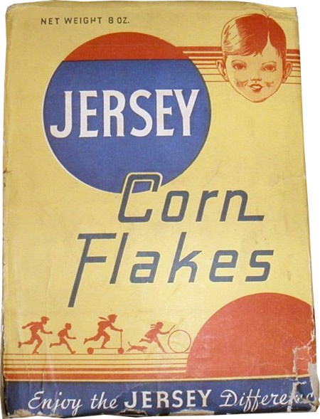 1934 Jersey Corn Flakes Box