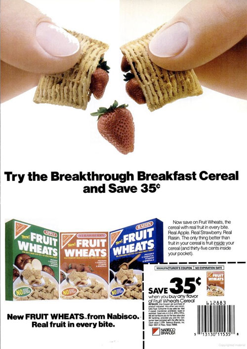 1987 Fruit Wheats Magazine Ad