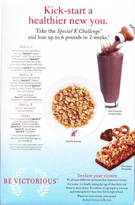 Special K Granola Box - Back