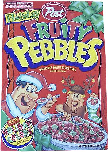 1997 Holiday Fruity Pebbles Cereal Box