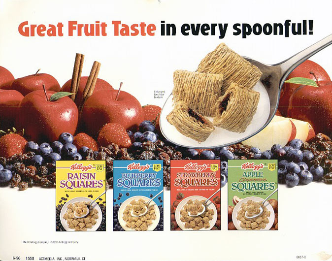 1986 Kellogg's Squares Cereals Ad