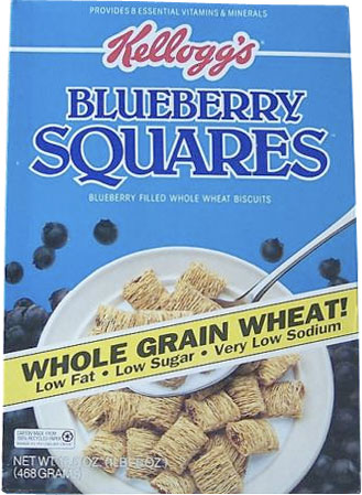 1988 Blueberry Squares Cereal Box