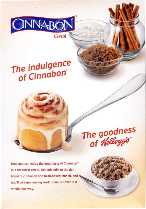 Cinnabon Cereal Box - Back