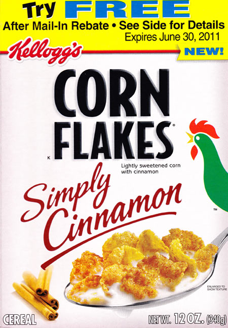 Simply Cinnamon Corn Flakes Box - Front