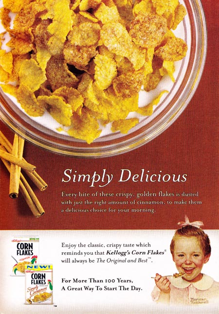 Simply Cinnamon Corn Flakes Box - Back