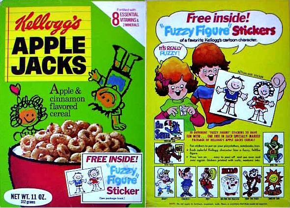 Apple Jacks Fuzzy Figure Sticker Box