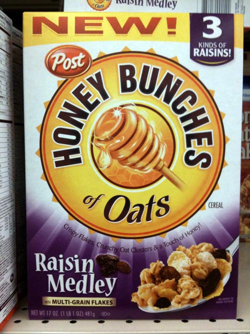 Raisin Medley Honey Bunches of Oats Box