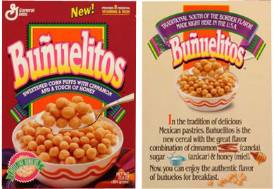 Bunuelitos Cereal Box