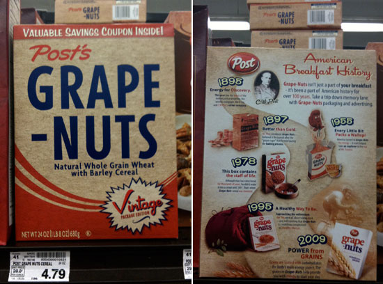 2009 Grape-Nuts Retro Box