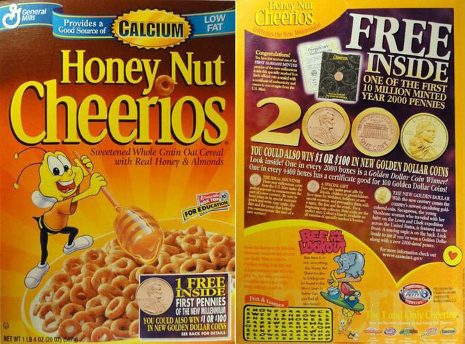 Honey Nut Cheerios 2000 Pennies Box