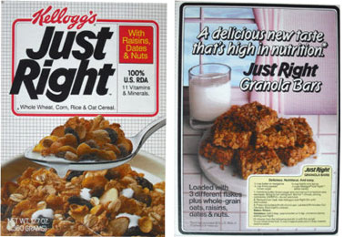 Just Right Cereal Box