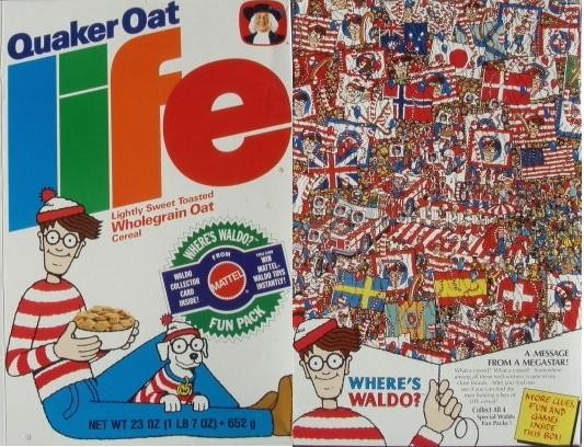 1991 Life Cereal Where's Waldo Box