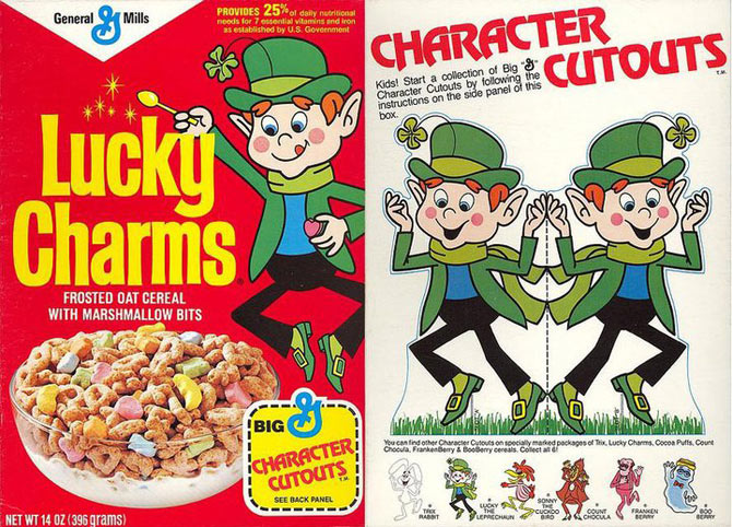 Lucky Charms Character Cutout Box