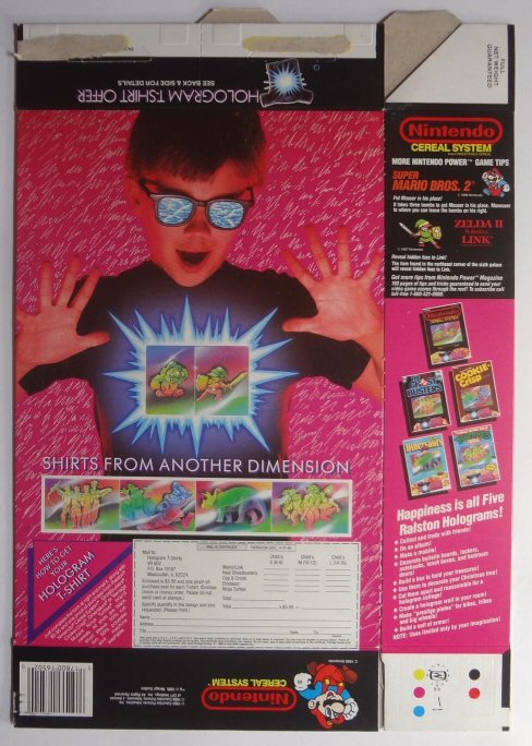 Nintendo Cereal System Box Rear