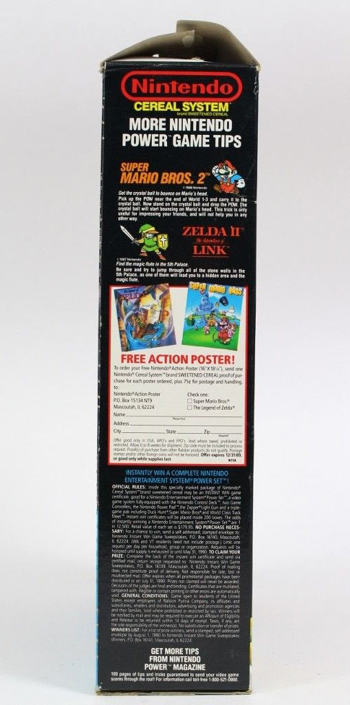 Nintendo Cereal System Box Side 2