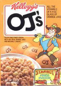 OJs Cereal Box