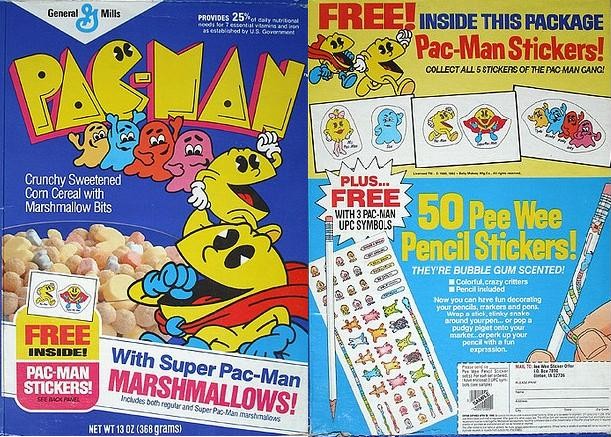 Pac-Man Pee Wee Pencil Stickers Box