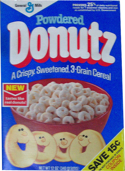 Powdered Donutz Cereal Box