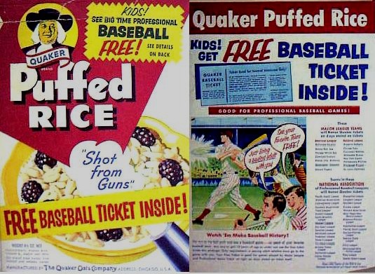 Puffed Rice Baseball Ticket Box