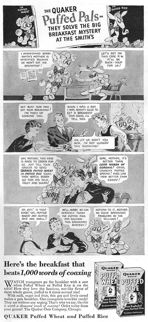 1935 Quaker Puffed Rice Ad