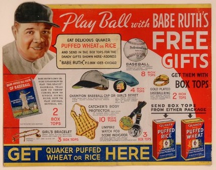 Babe Ruth Puffed Wheat Ad