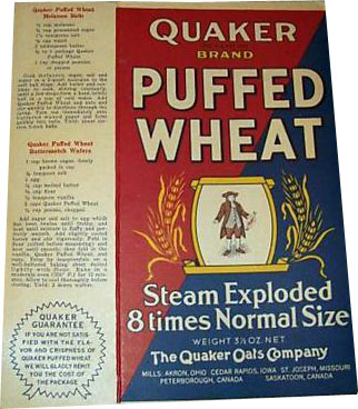 Old Quaker Puffed Wheat Box