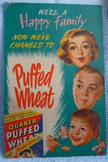 Puffed Wheat Cardboard Sign