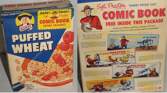 Puffed Wheat Sgt. Preston Comics Box