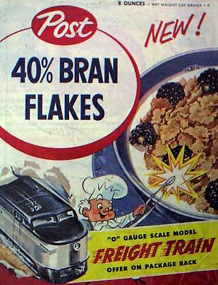 Post 40% Bran Flakes Cereal Box