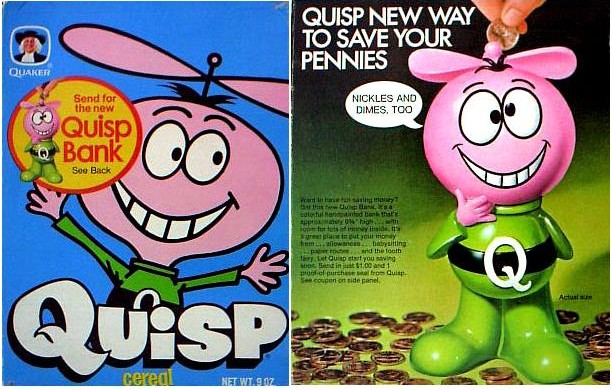 Quisp Cereal Box - Quisp Bank