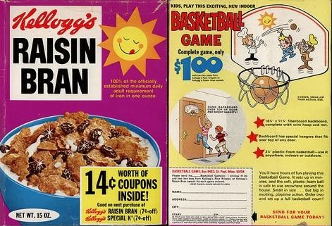 Raisin Bran Basketball Game Box