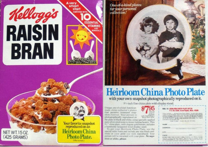 Raisin Bran Photo Plate Box