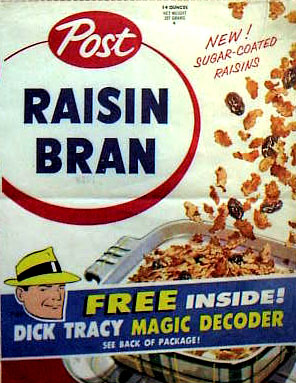 Post Raisin Bran Box - Dick Tracy