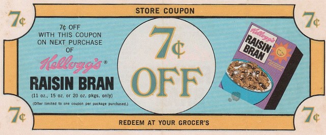 Seven Cent Raisin Bran Coupon