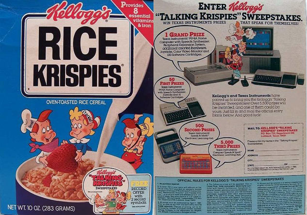 Rice Krispies Talking Krispies Box