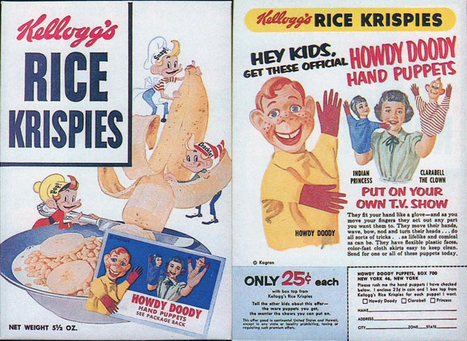 Rice Krispies Howdt Doody Puppets