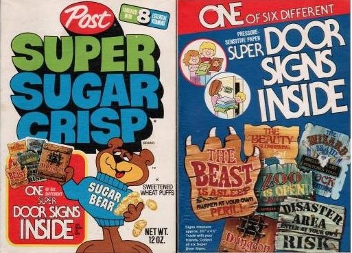 Super Sugar Crisp Door Signs