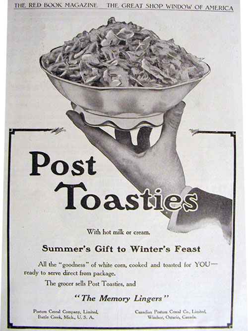 Early Post Toasties Ad