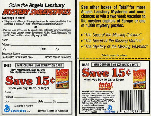 Total Cornflakes Angela Lansbury Coupons