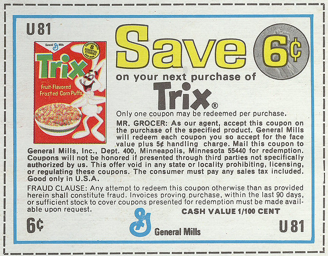 Old Trix Coupon